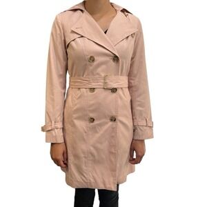 Cole Haan Women's Belted Hooded Trench Coat Nude Size Xtra Small